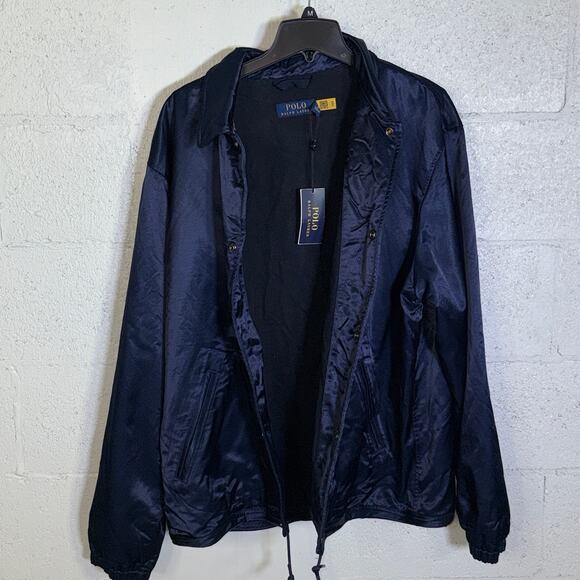 Polo Ralph Lauren P-Wing Sateen Coach's Jacket, Newport Navy XL $498 - Picture 4 of 13